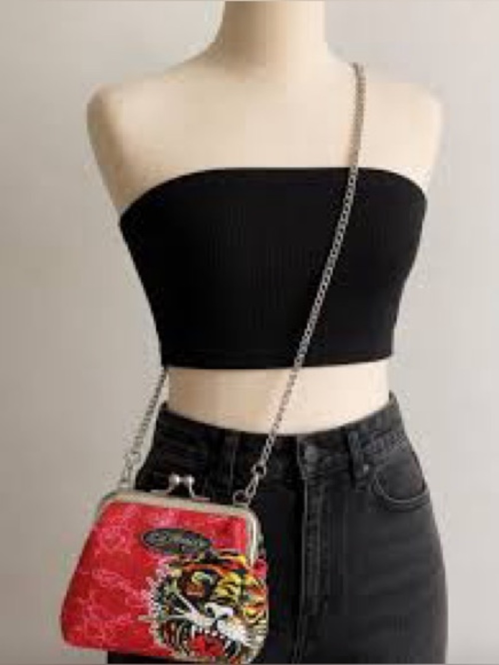 Ed Hardy Red Tiger Kiss-Lock Crossbody Mini Bag - Picture 4 of 4
